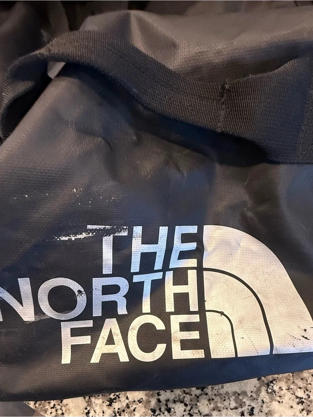 The North Face Black Duffel with White Logo